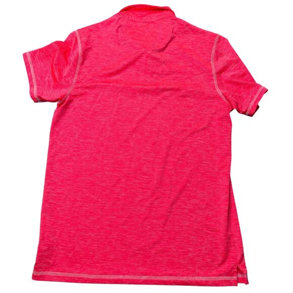 BKE Men’s Neon Coral Performance Polo Shirt Medium Stretch Golf Activewear - Picture 5 of 5